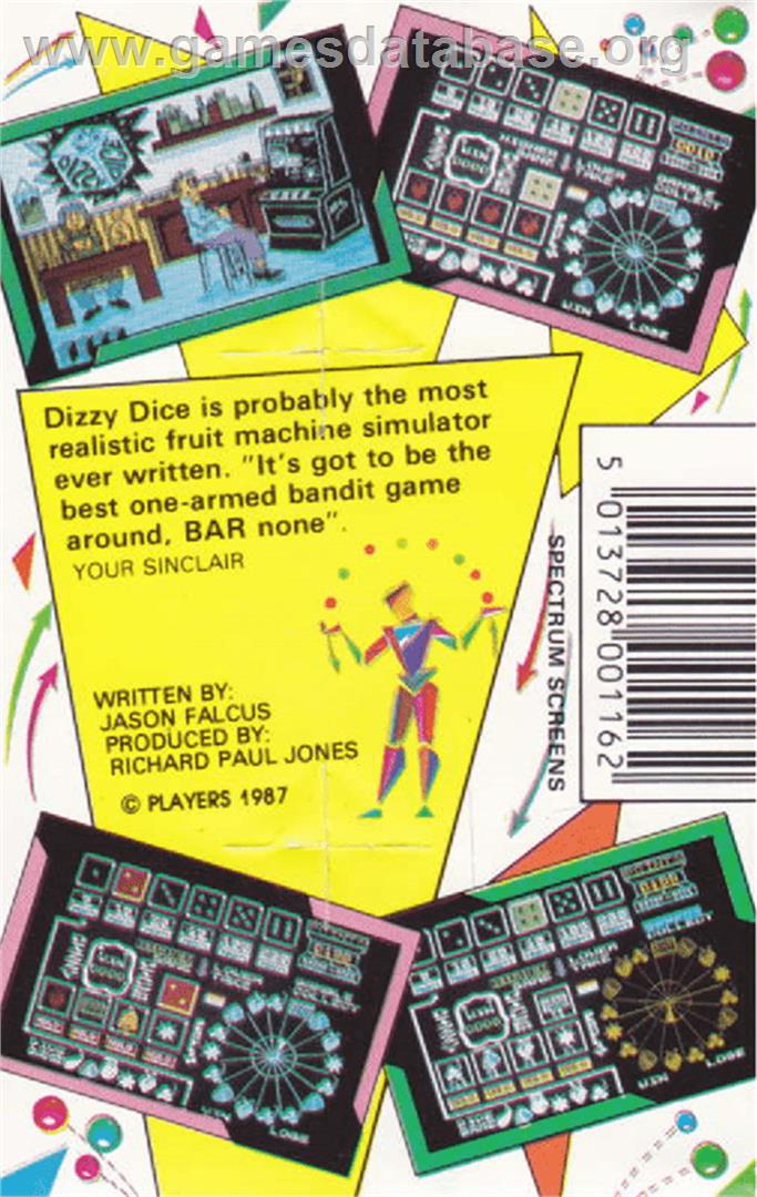 Dizzy Dice - Amstrad CPC - Artwork - Box Back