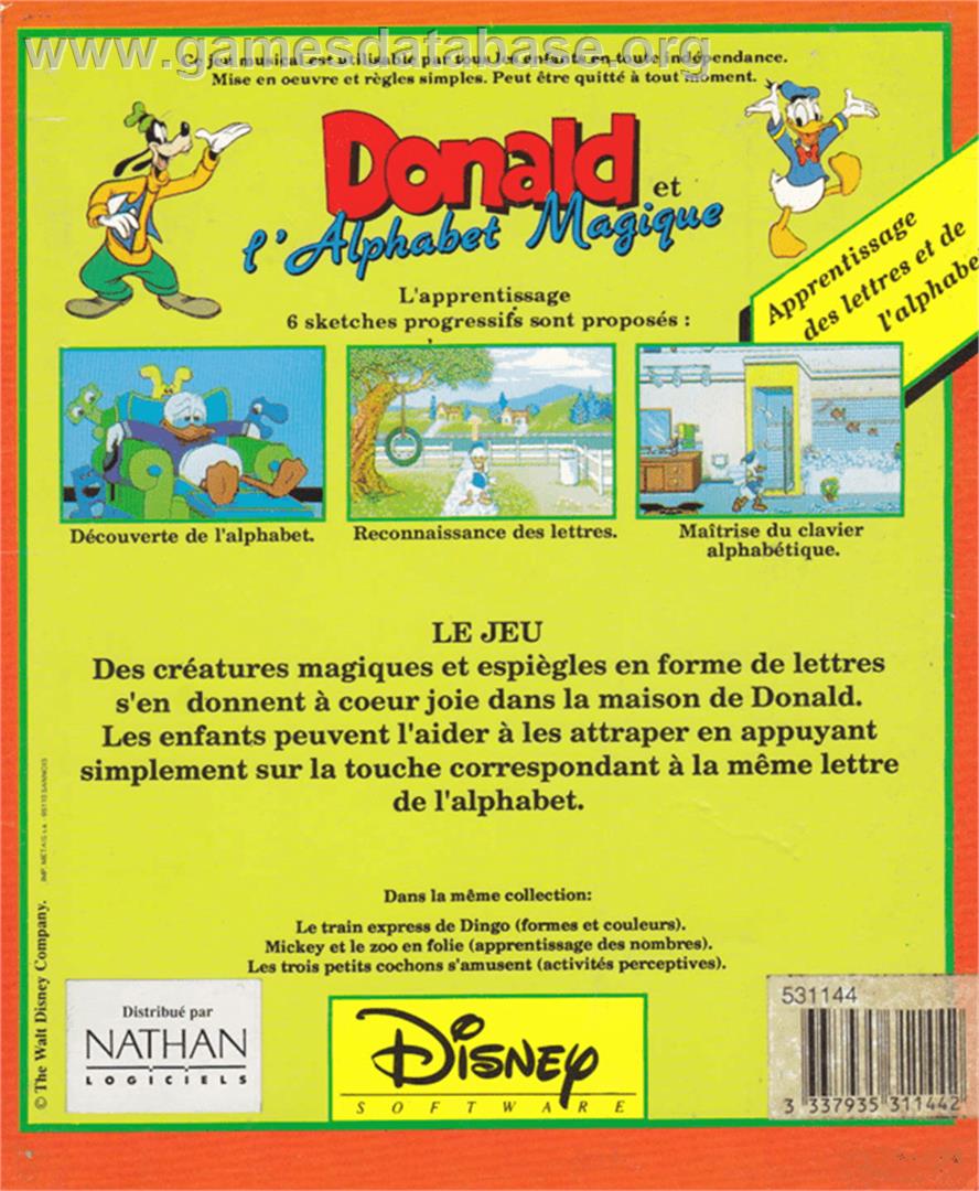 Donald's Alphabet Chase - Amstrad CPC - Artwork - Box Back