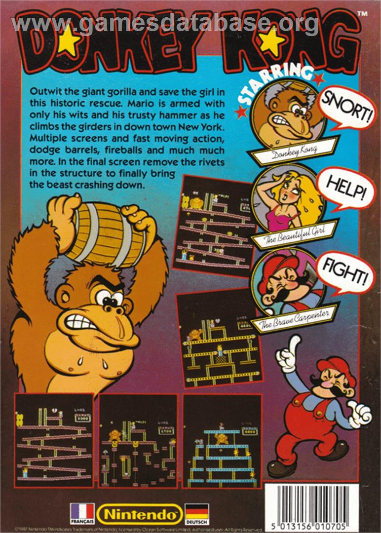 Donkey Kong - Amstrad CPC - Artwork - Box Back