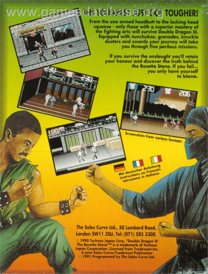 Double Dragon - Amstrad CPC - Artwork - Box Back