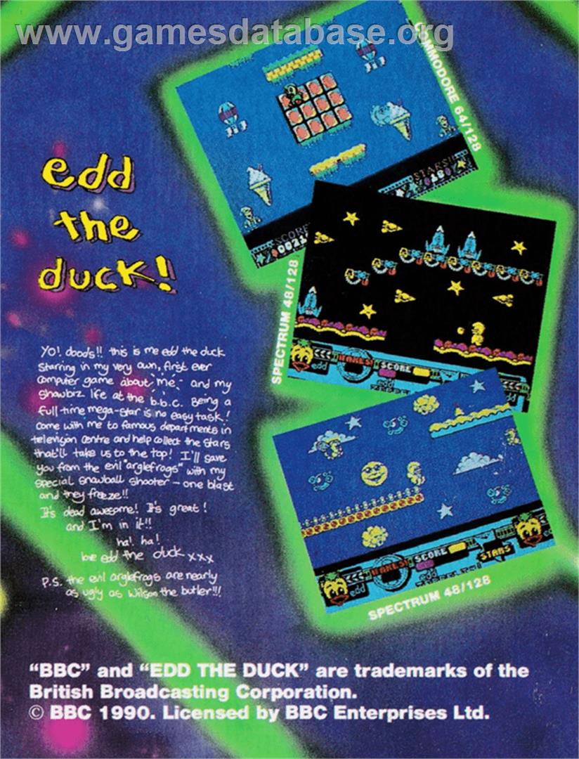 Edd the Duck - Amstrad CPC - Artwork - Box Back