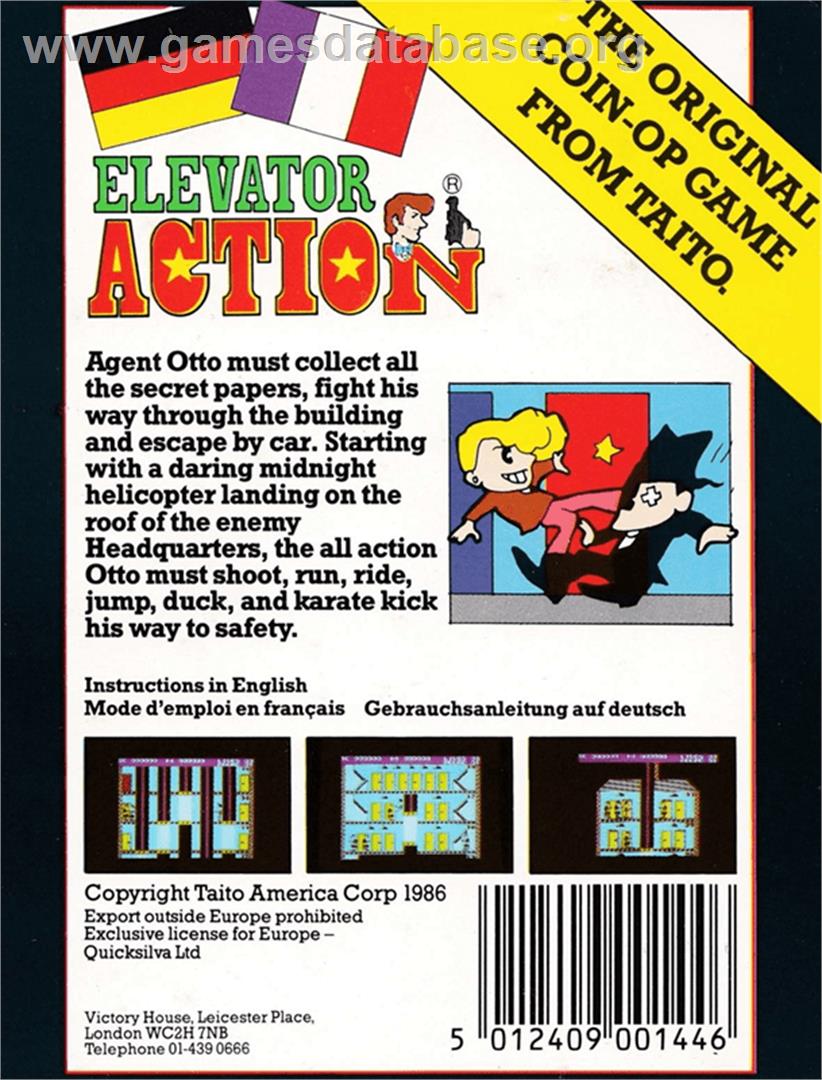 Elevator Action - Amstrad CPC - Artwork - Box Back