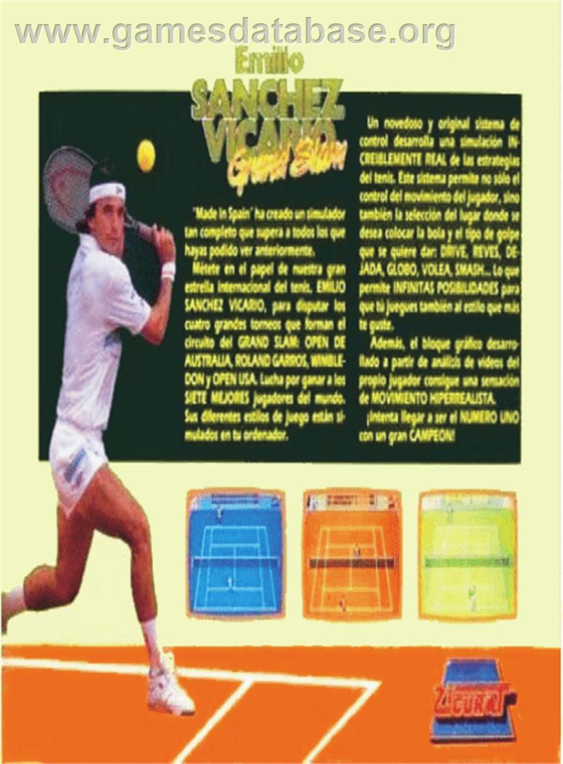 Emilio Sanchez Vicario Grand Slam - Amstrad CPC - Artwork - Box Back