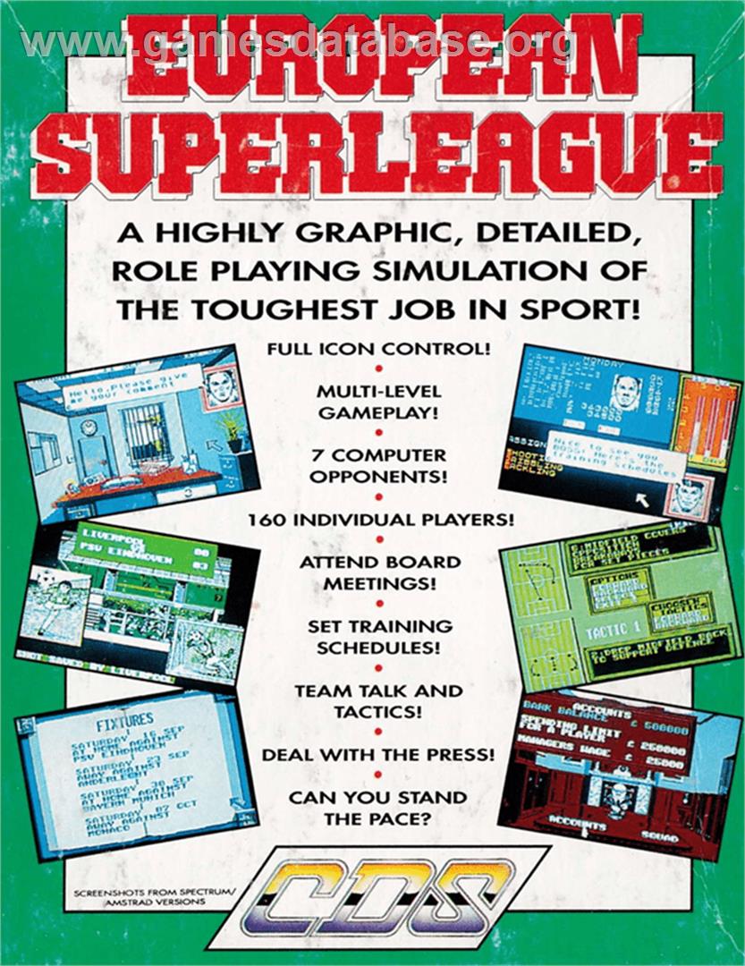 European Superleague - Amstrad CPC - Artwork - Box Back