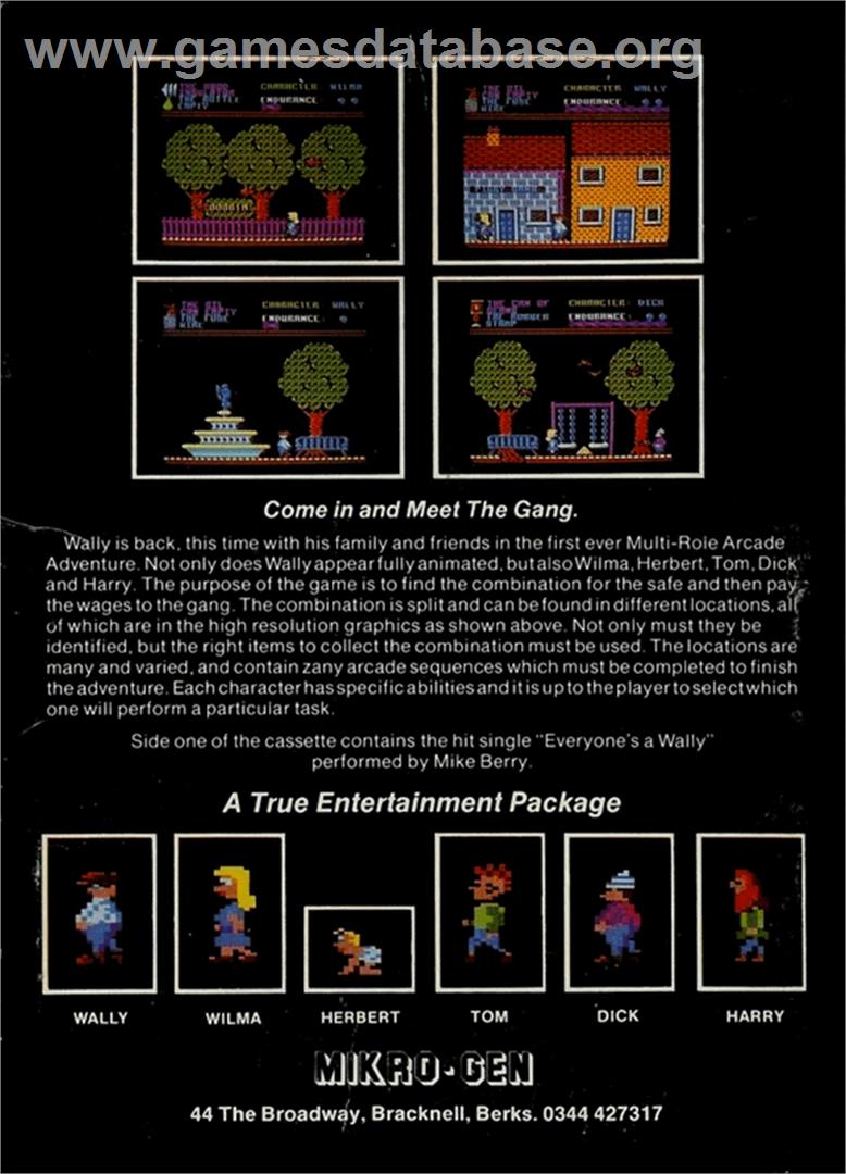 Everyone's A Wally - Amstrad CPC - Artwork - Box Back