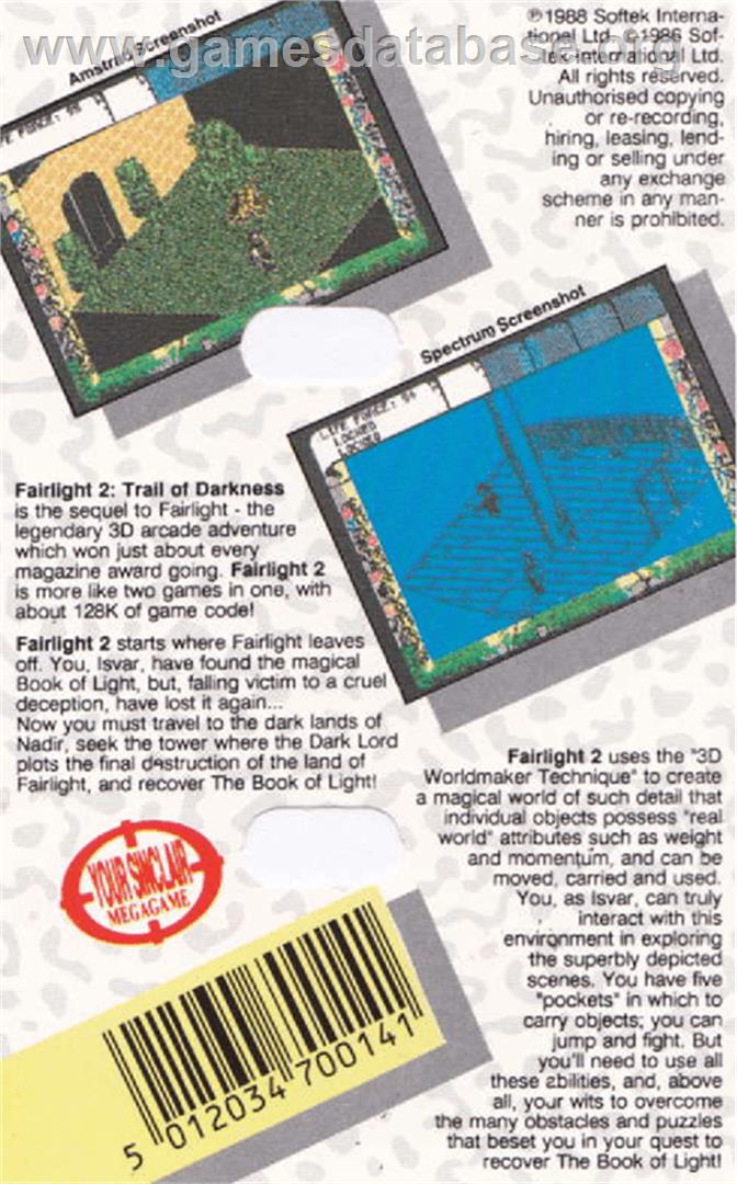 Fairlight 2 - Amstrad CPC - Artwork - Box Back