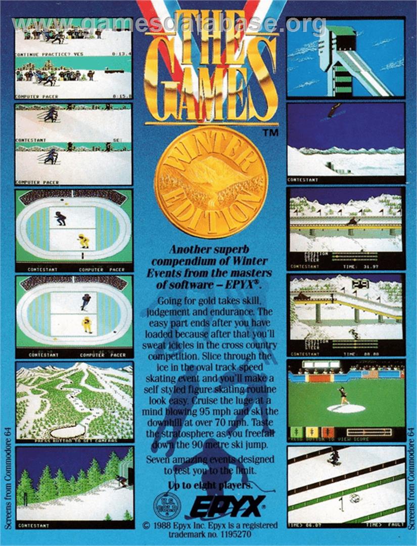 Games, The - Winter Edition - Amstrad CPC - Artwork - Box Back