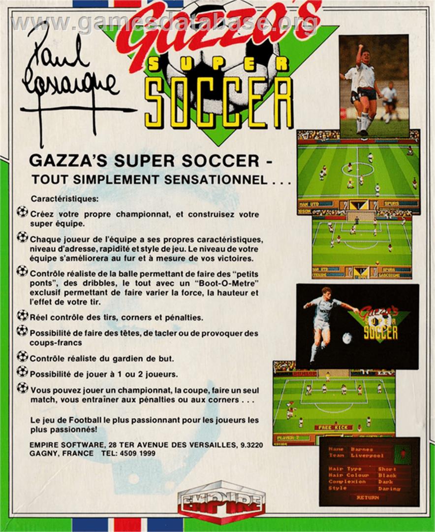 Gazza's Super Soccer - Amstrad CPC - Artwork - Box Back