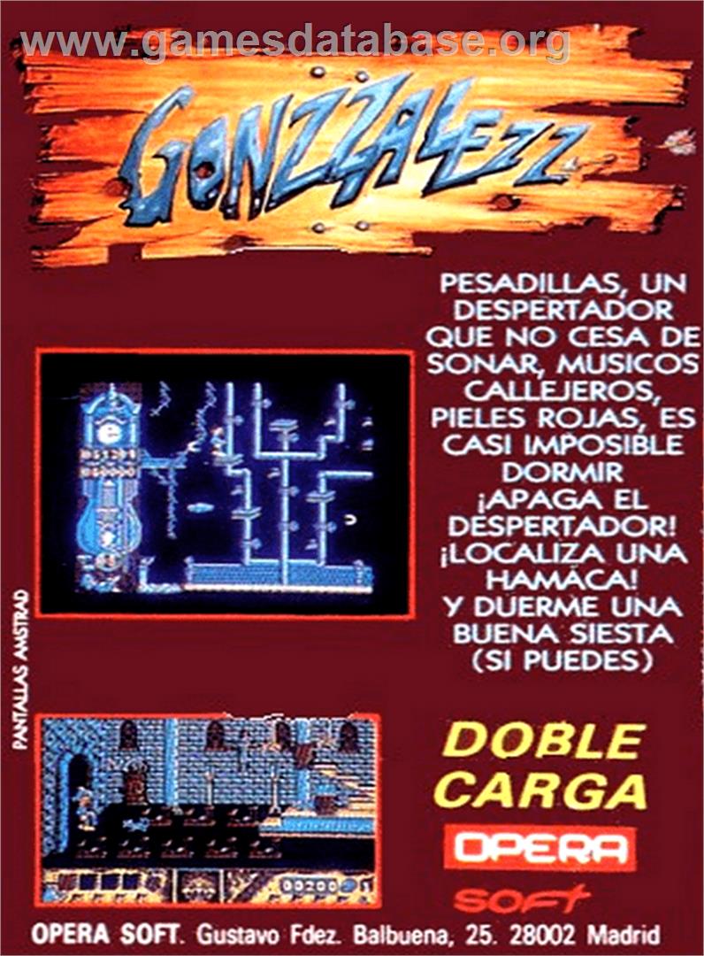 Gonzzalezz - Amstrad CPC - Artwork - Box Back