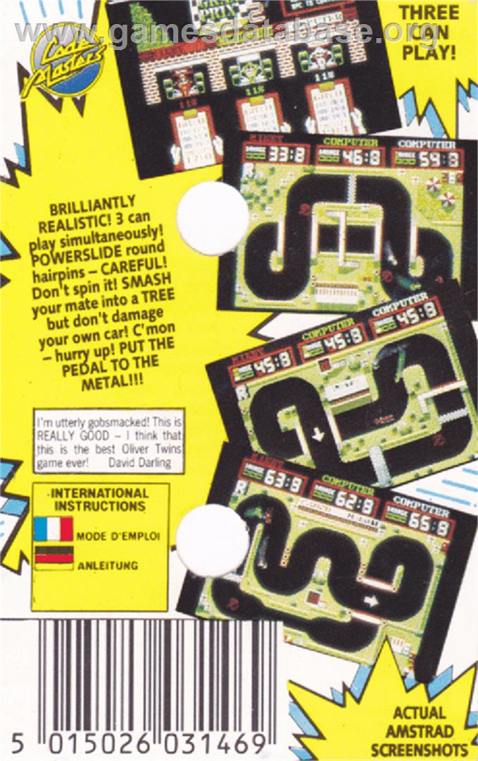 Grand Prix Simulator 2 - Amstrad CPC - Artwork - Box Back