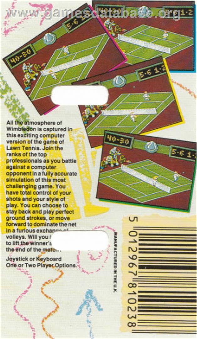 Grand Prix Tennis - Amstrad CPC - Artwork - Box Back
