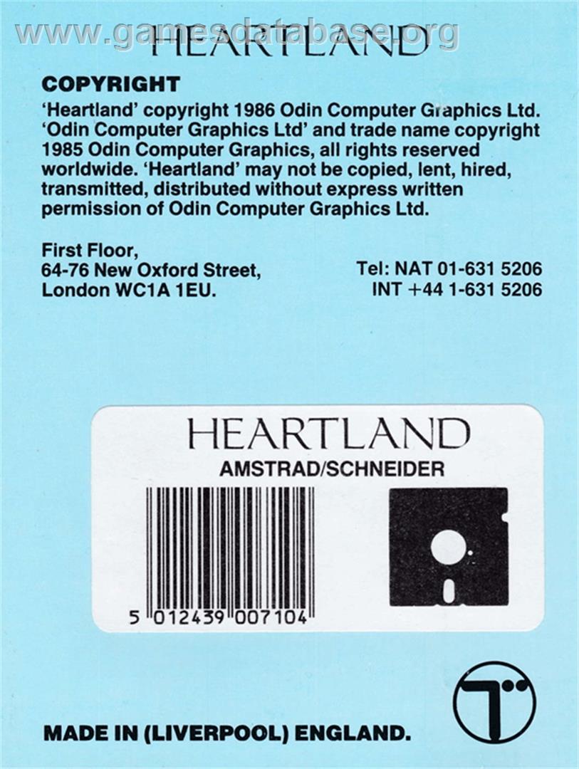Heartland - Amstrad CPC - Artwork - Box Back