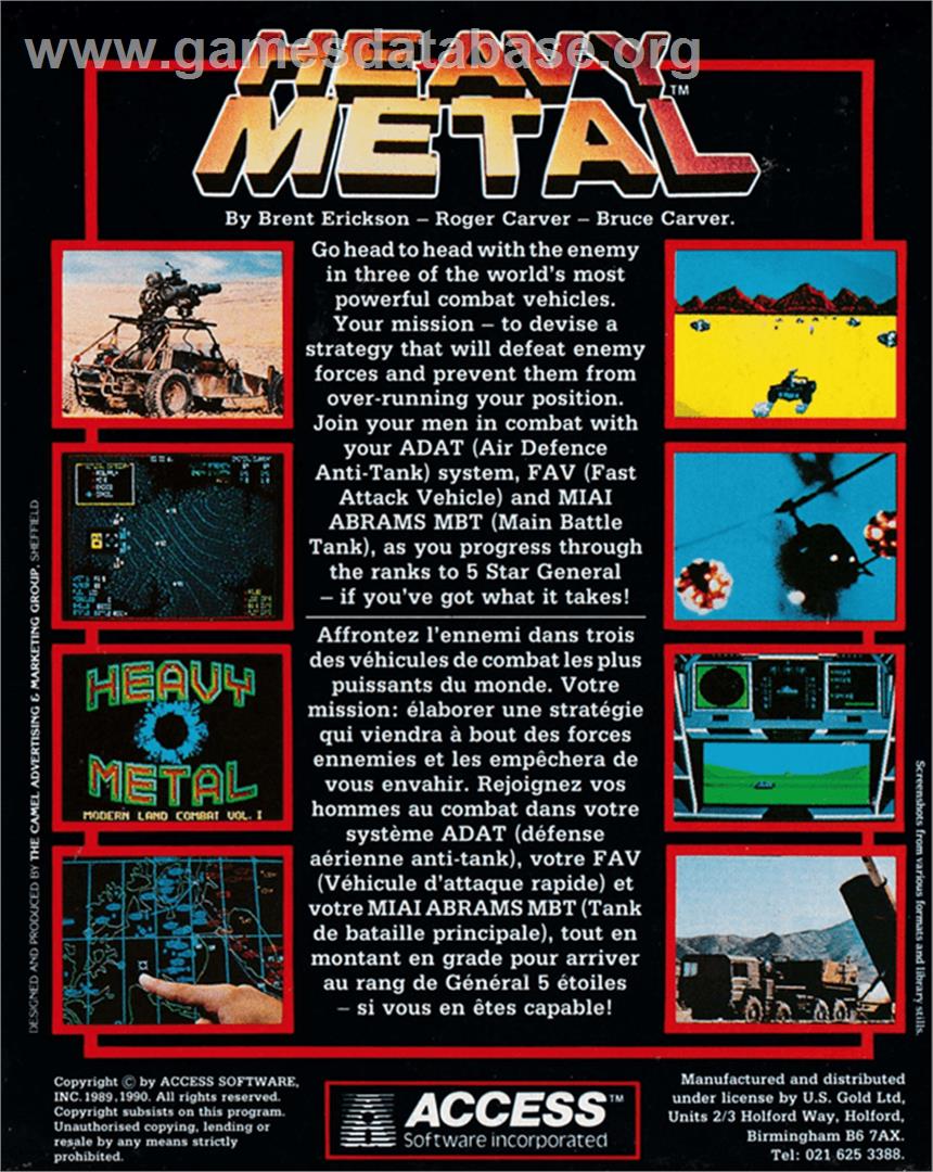 Heavy Metal - Amstrad CPC - Artwork - Box Back