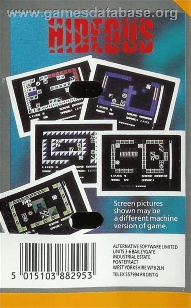 Hideous - Amstrad CPC - Artwork - Box Back