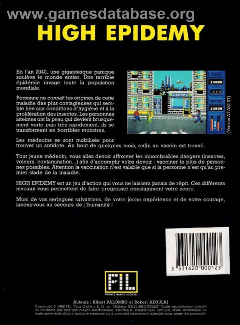 High Epidemy - Amstrad CPC - Artwork - Box Back