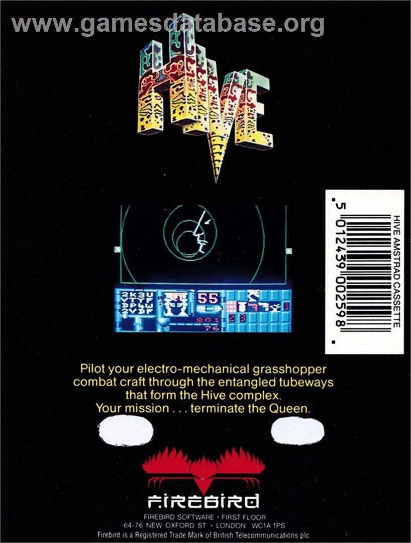Hive - Amstrad CPC - Artwork - Box Back
