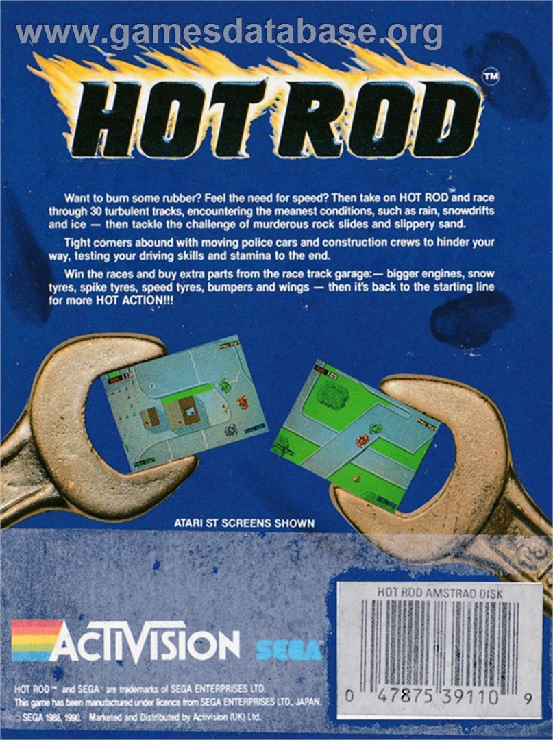 Hot Rod - Amstrad CPC - Artwork - Box Back