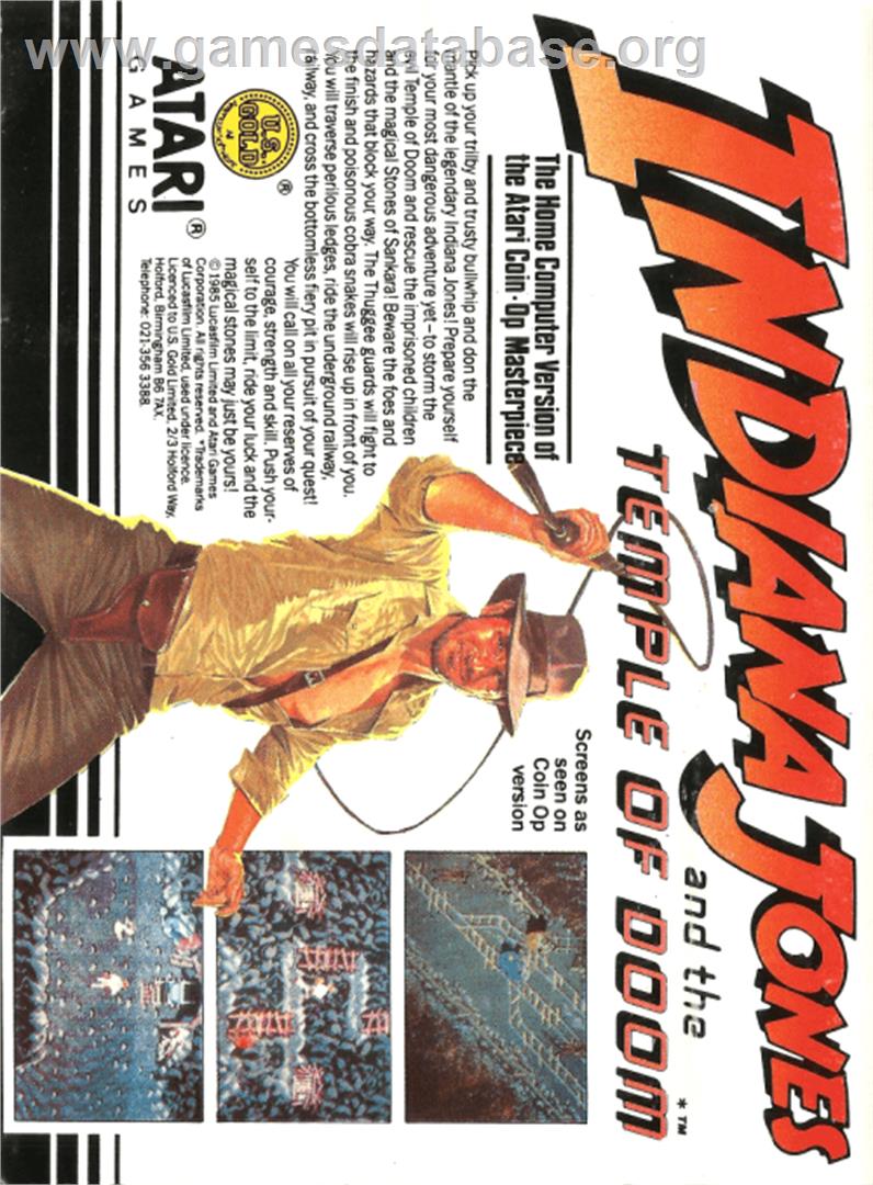 Indiana Jones and the Temple of Doom - Amstrad CPC - Artwork - Box Back