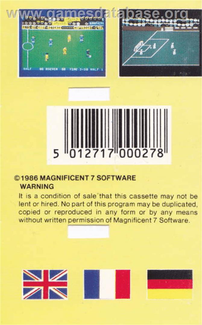 Indoor Soccer - Amstrad CPC - Artwork - Box Back
