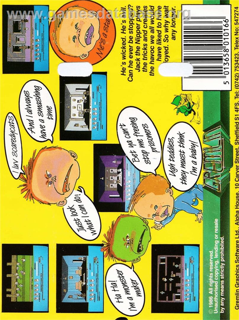 Jack the Nipper - Amstrad CPC - Artwork - Box Back