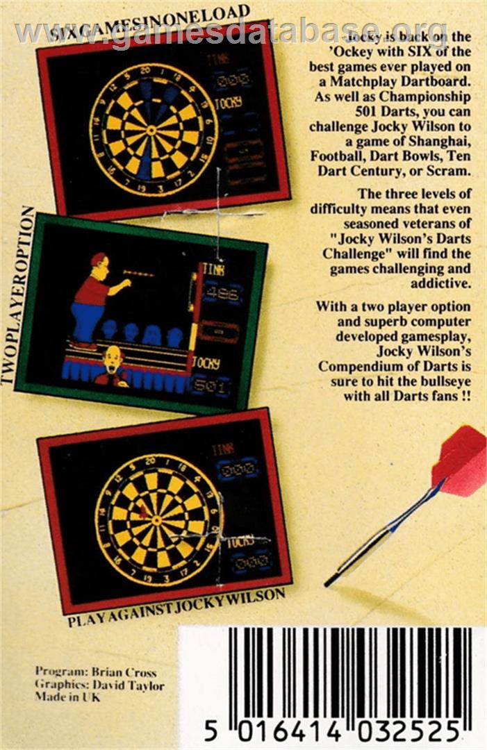 Jocky Wilson's Compendium of Darts - Amstrad CPC - Artwork - Box Back