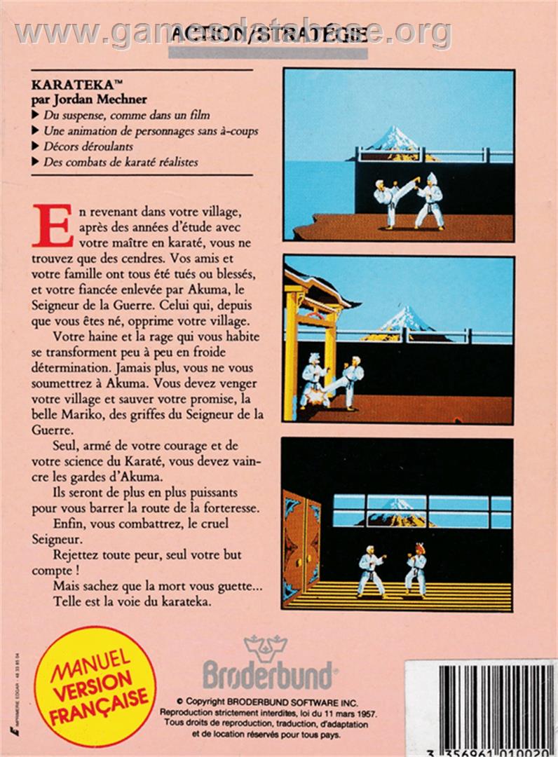 Karateka - Amstrad CPC - Artwork - Box Back