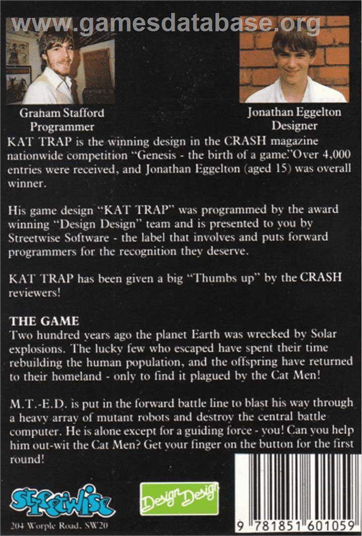 Kat Trap - Planet of the Cat-Men - Amstrad CPC - Artwork - Box Back
