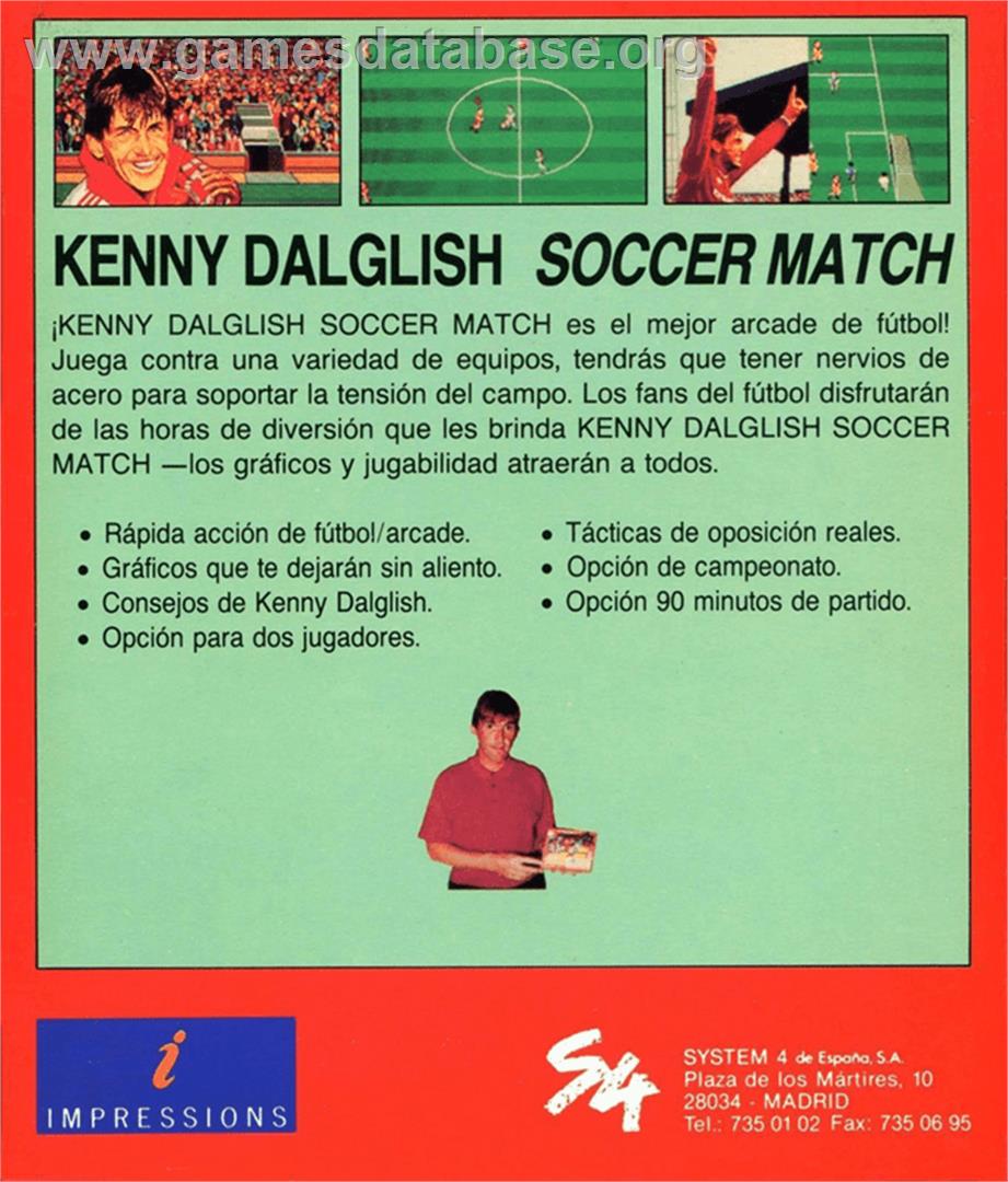 Kenny Dalglish Soccer Match - Amstrad CPC - Artwork - Box Back