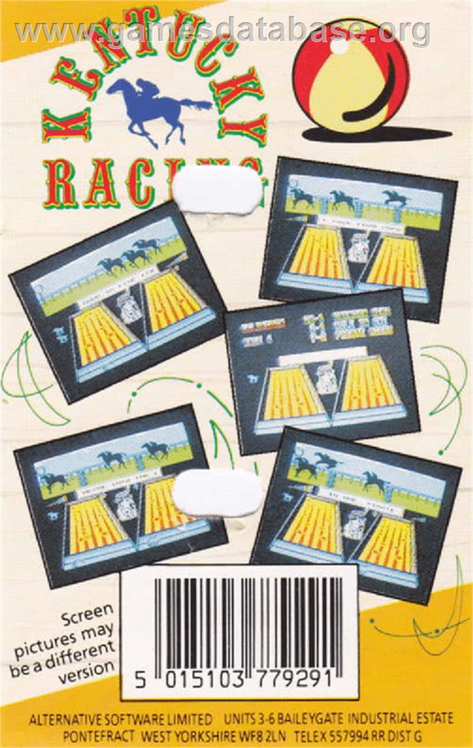 Kentucky Racing - Amstrad CPC - Artwork - Box Back