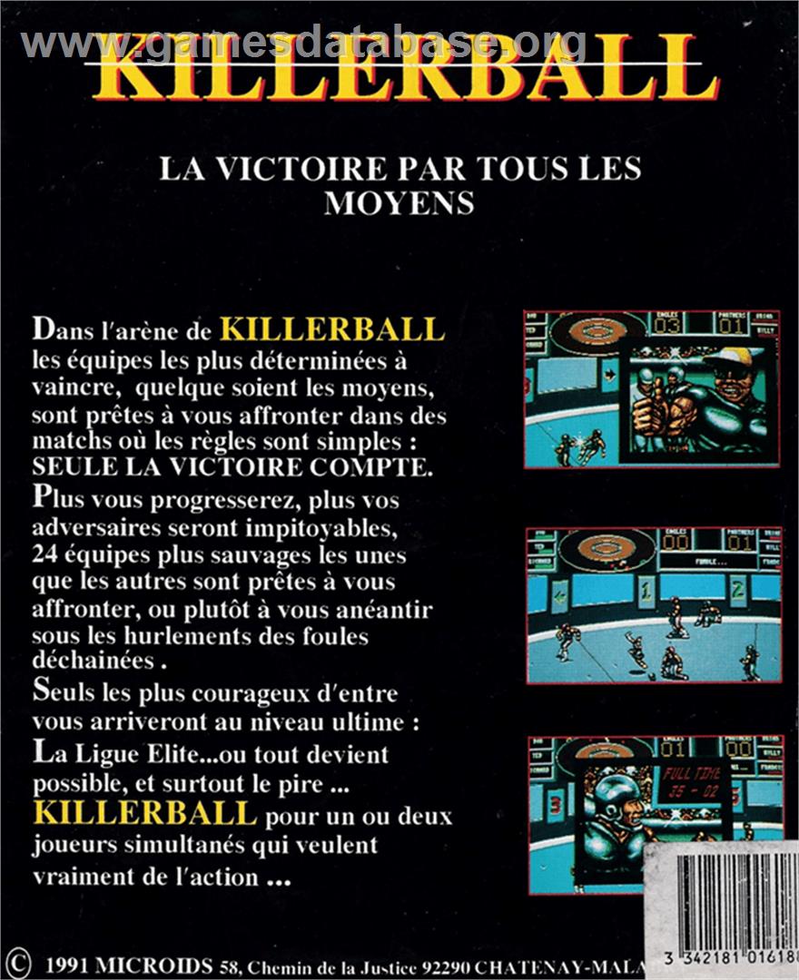 Killerball - Amstrad CPC - Artwork - Box Back