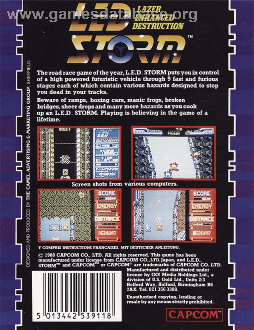L.E.D. Storm - Amstrad CPC - Artwork - Box Back
