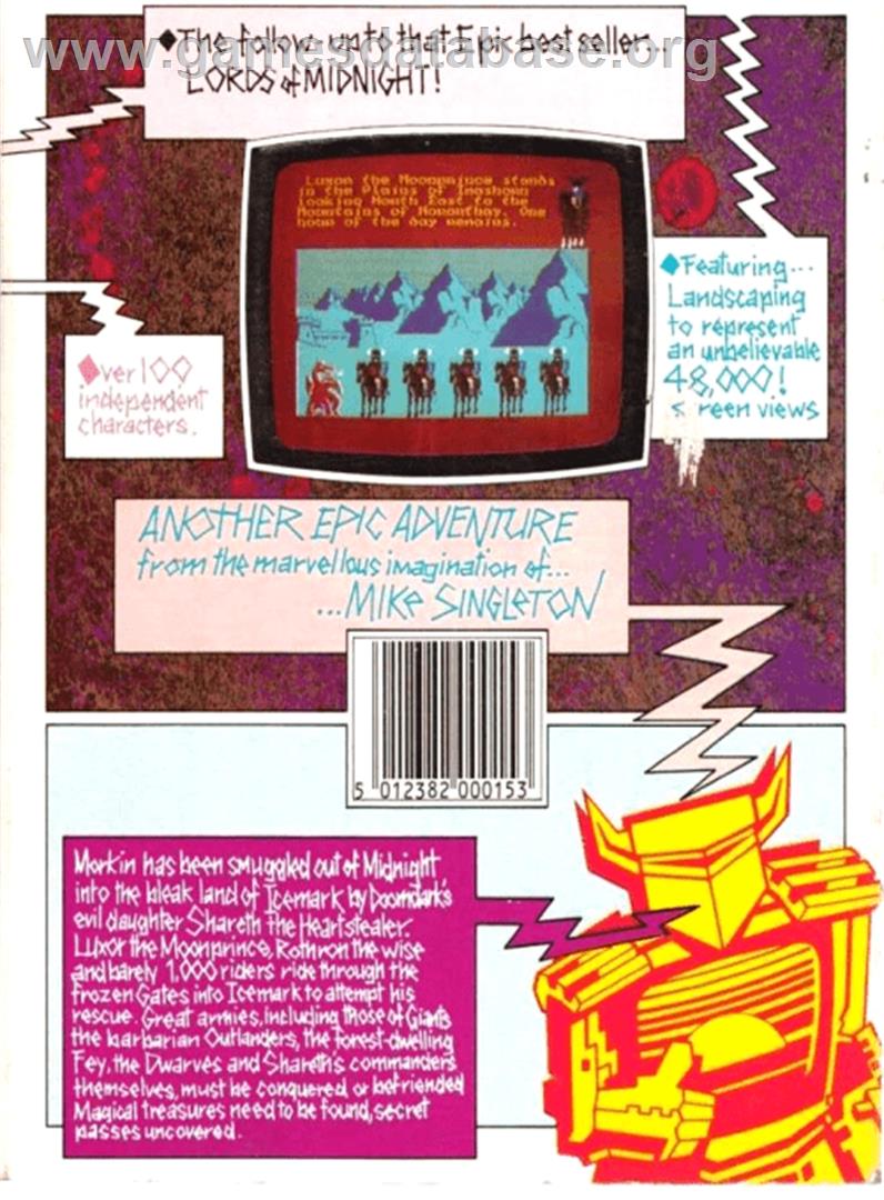 Lords of Midnight 2 - Amstrad CPC - Artwork - Box Back
