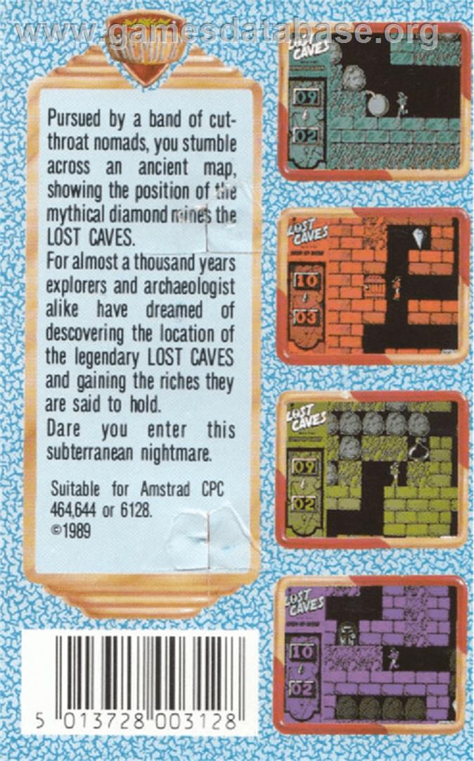 Lost Caves - Amstrad CPC - Artwork - Box Back