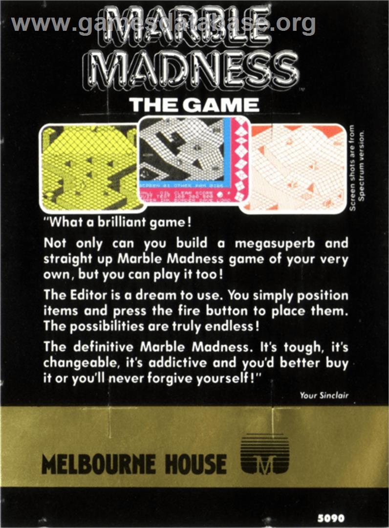 Marble Madness Deluxe Edition - Amstrad CPC - Artwork - Box Back