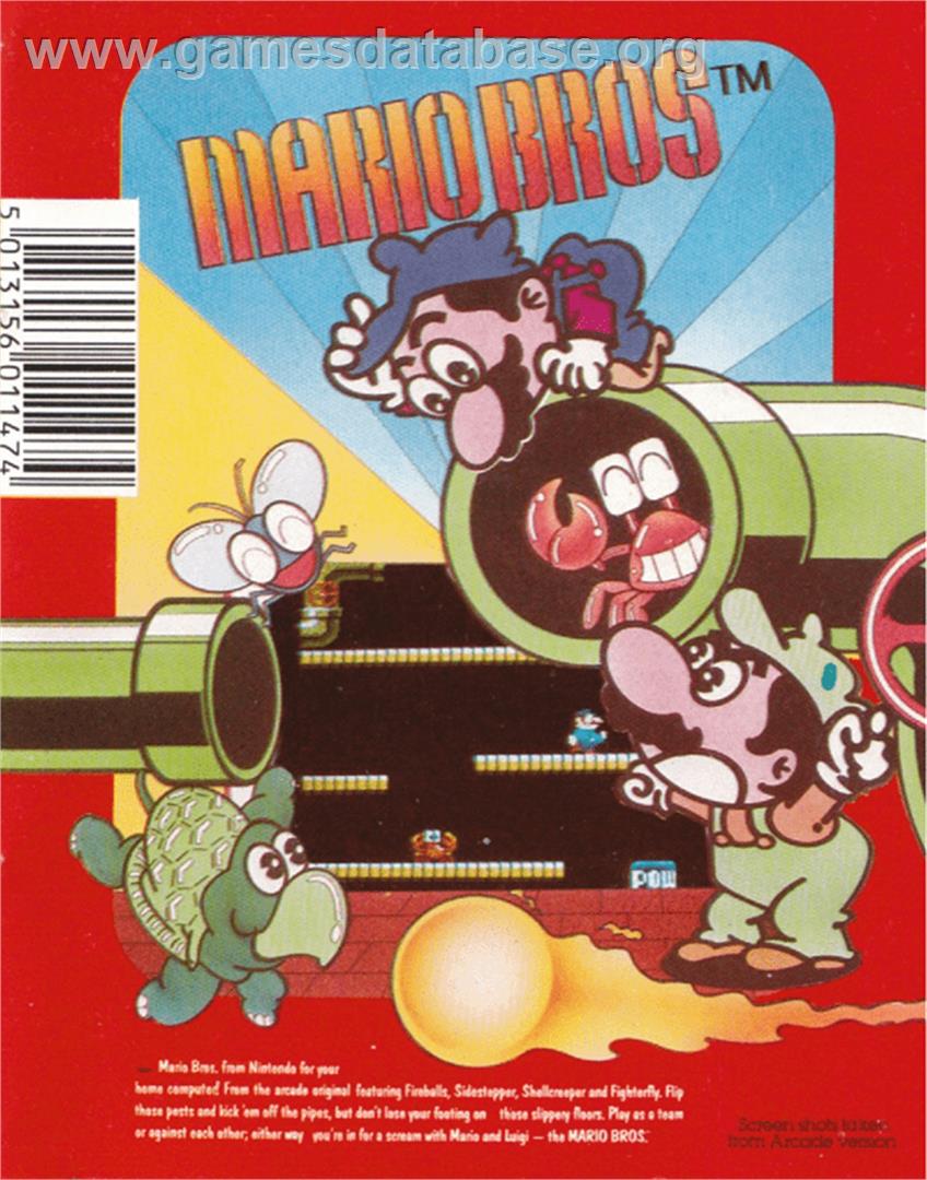 Mario Bros. - Amstrad CPC - Artwork - Box Back