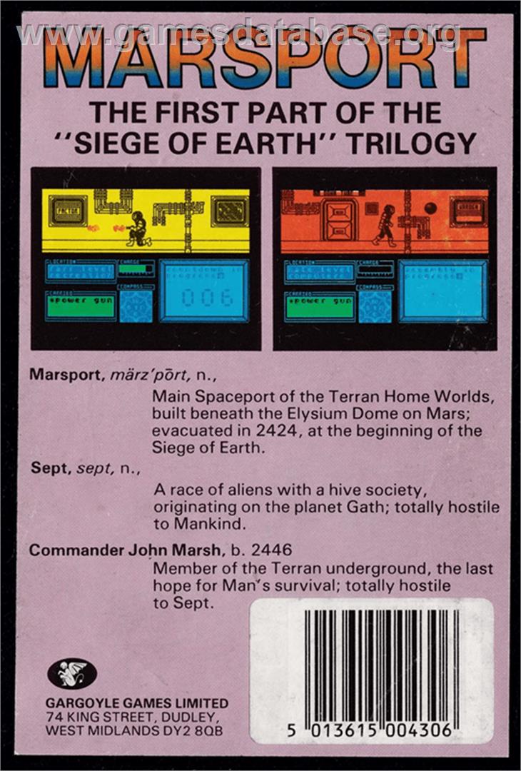 Marsport - Amstrad CPC - Artwork - Box Back