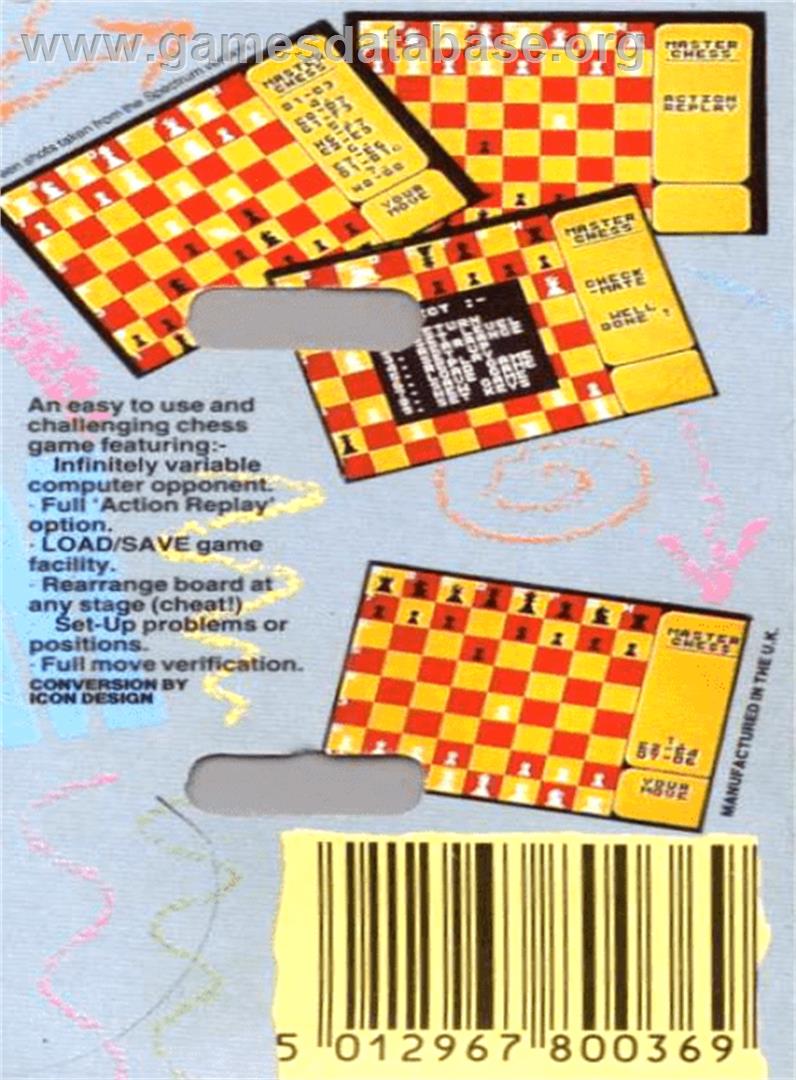 Master Chess (Mastertronic) - Amstrad CPC - Artwork - Box Back