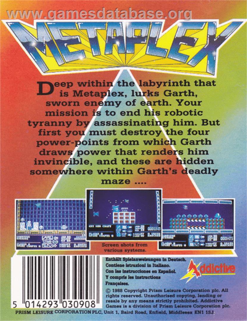 Metaplex - Amstrad CPC - Artwork - Box Back