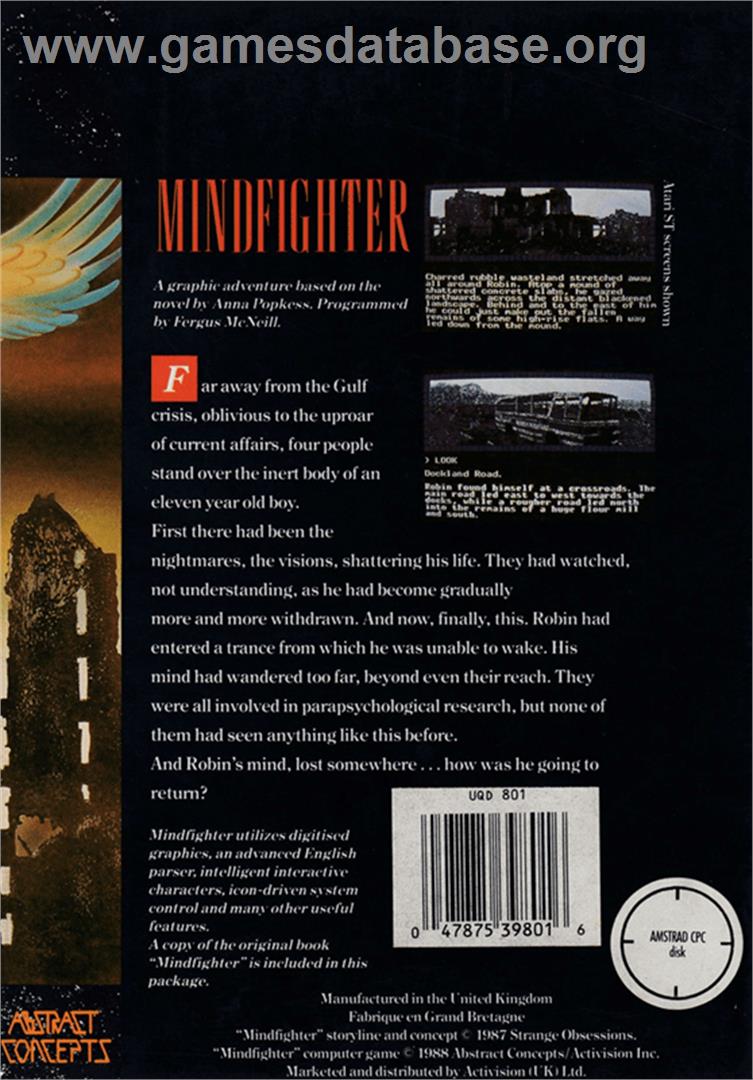 Mind Fighter - Amstrad CPC - Artwork - Box Back