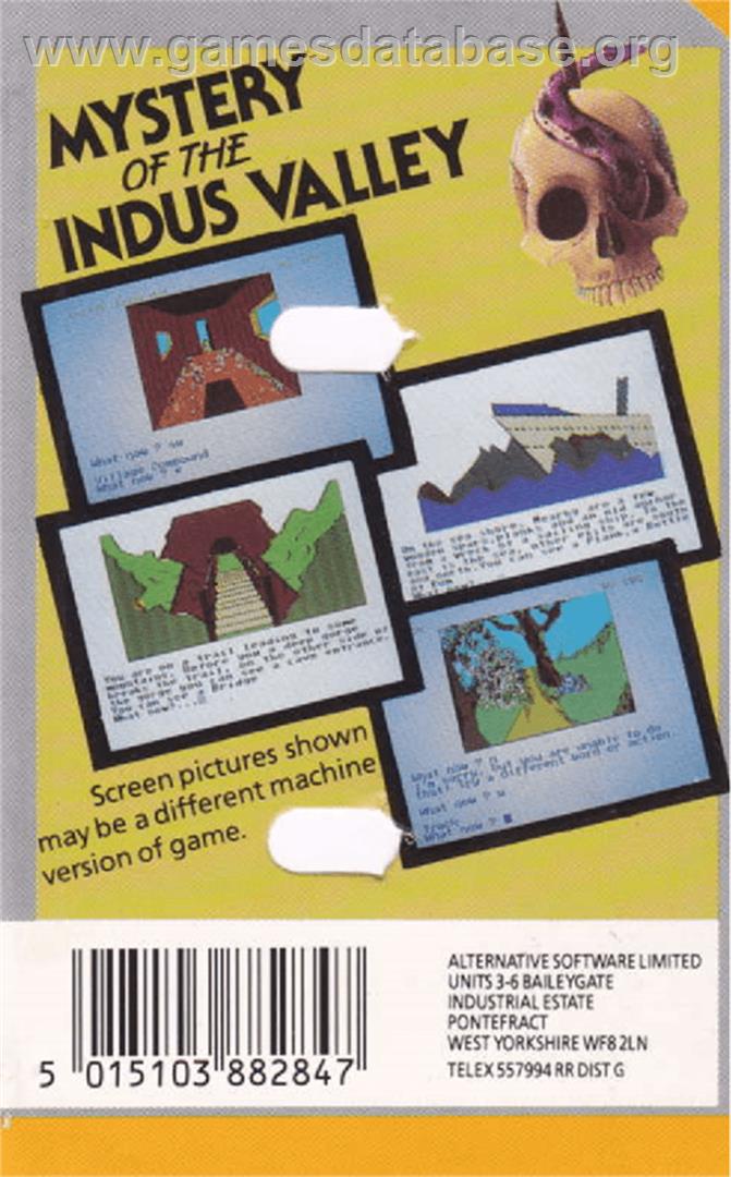 Mystery Of The Indus Valleys - Amstrad CPC - Artwork - Box Back