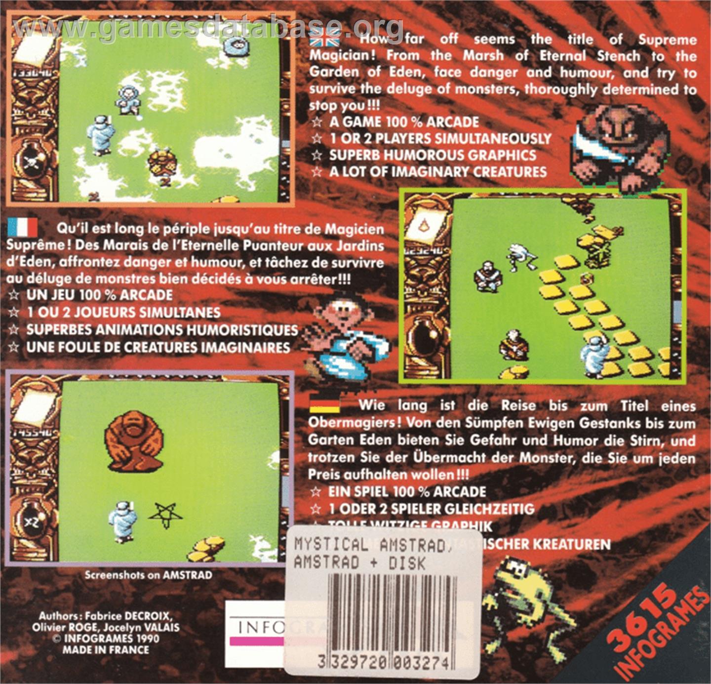Mystical - Amstrad CPC - Artwork - Box Back