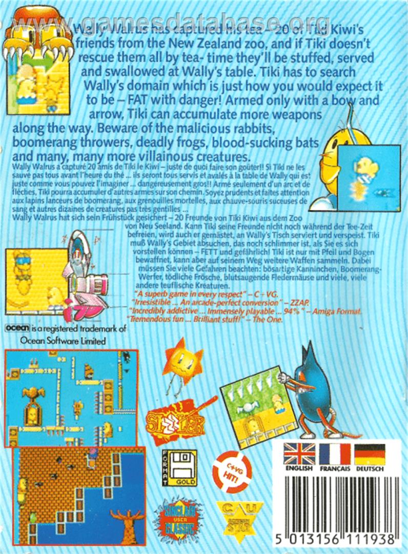 New Zealand Story, The - Amstrad CPC - Artwork - Box Back