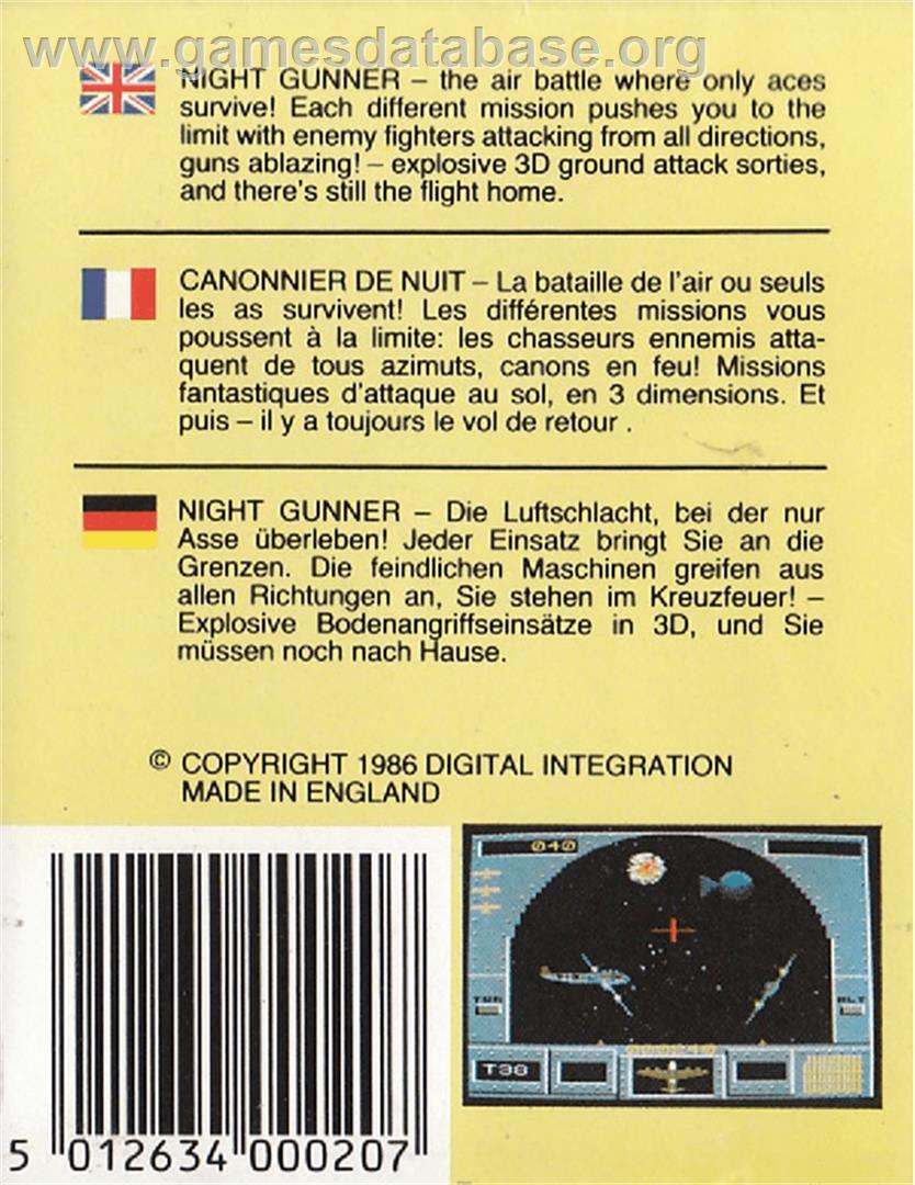 Night Gunner - Amstrad CPC - Artwork - Box Back
