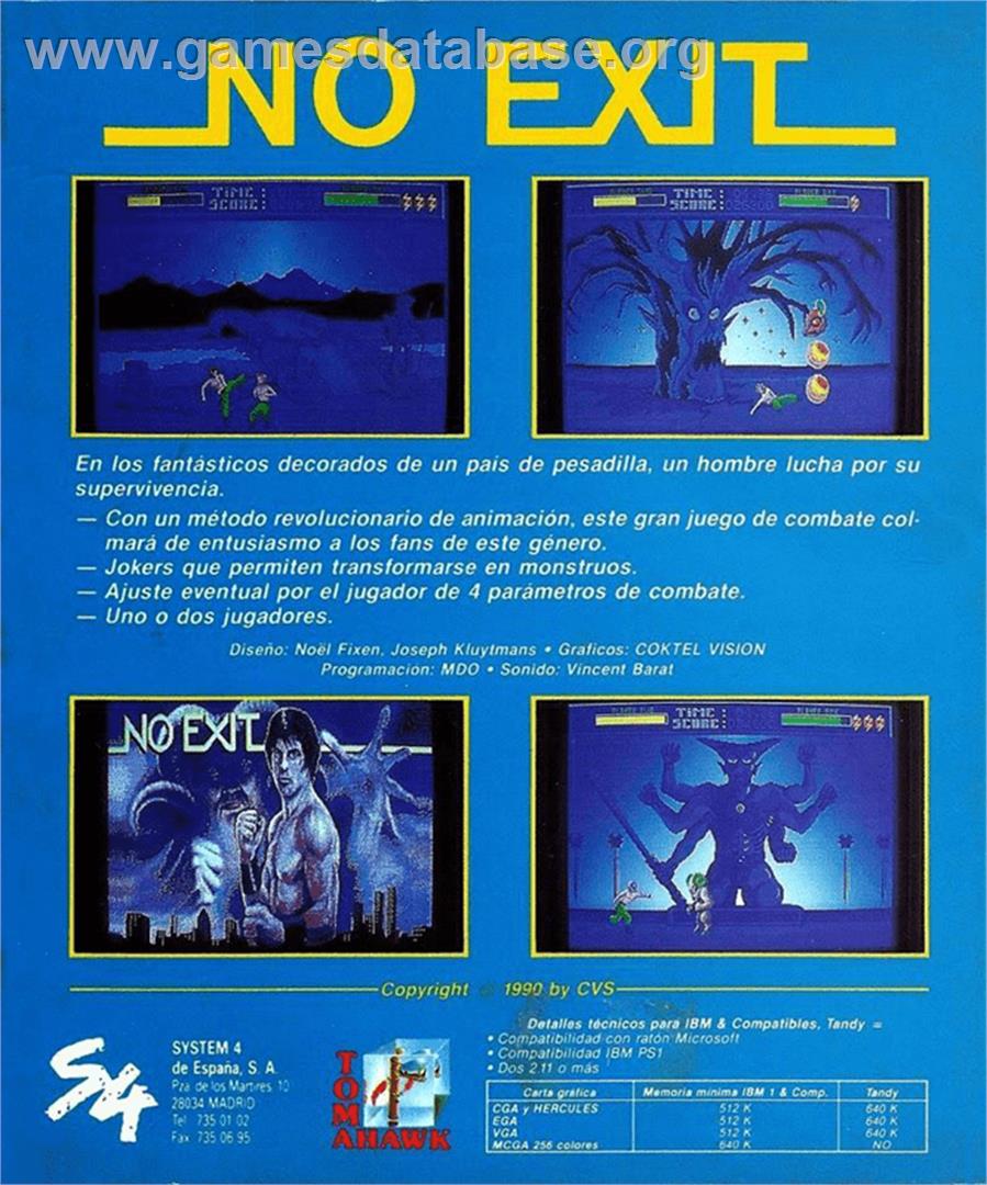 No Exit - Amstrad CPC - Artwork - Box Back