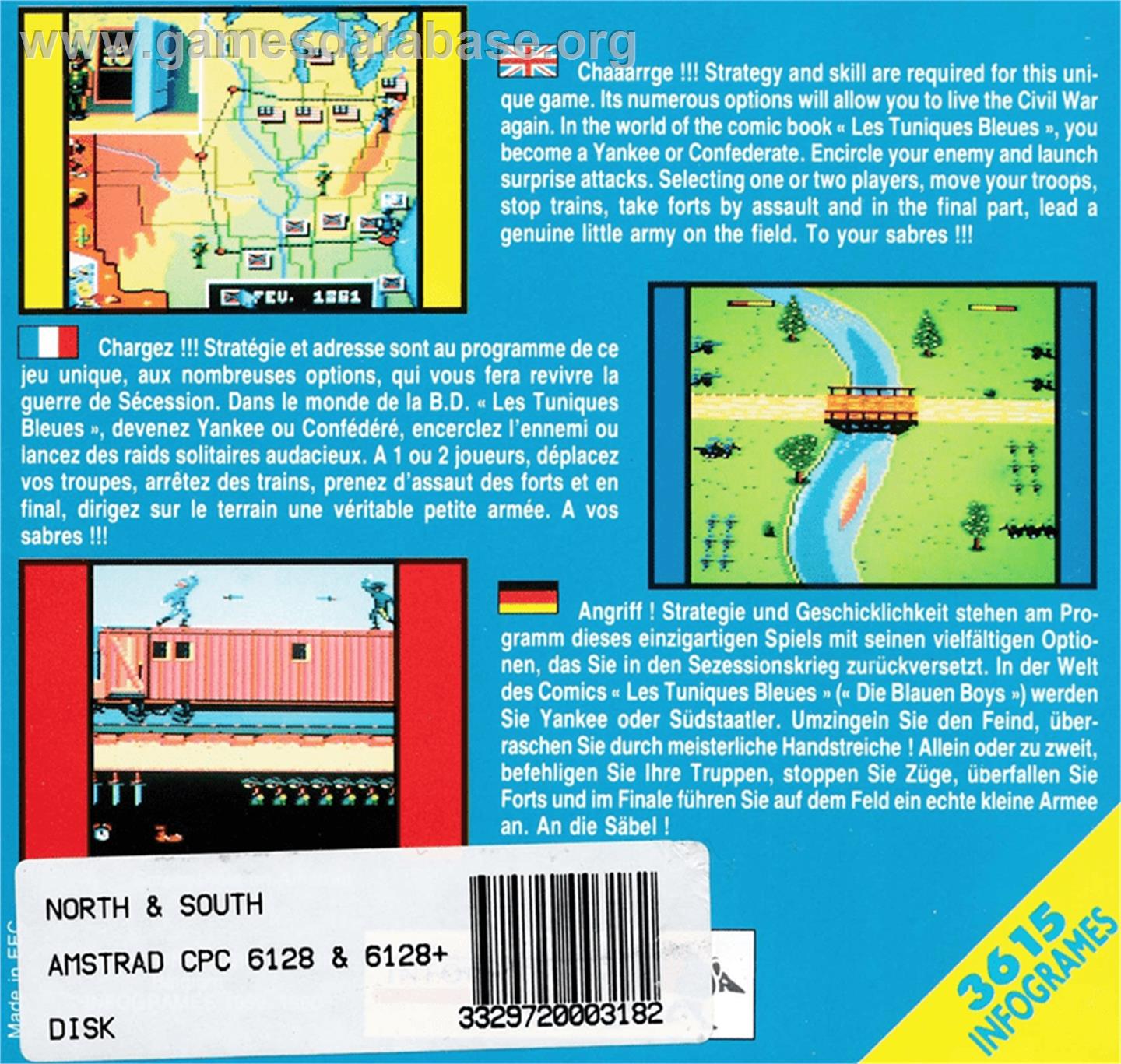 North & South - Amstrad CPC - Artwork - Box Back