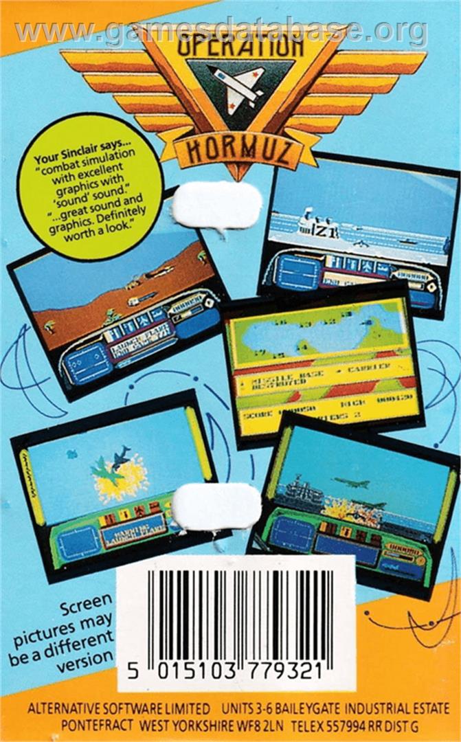 Operation Hormuz - Amstrad CPC - Artwork - Box Back