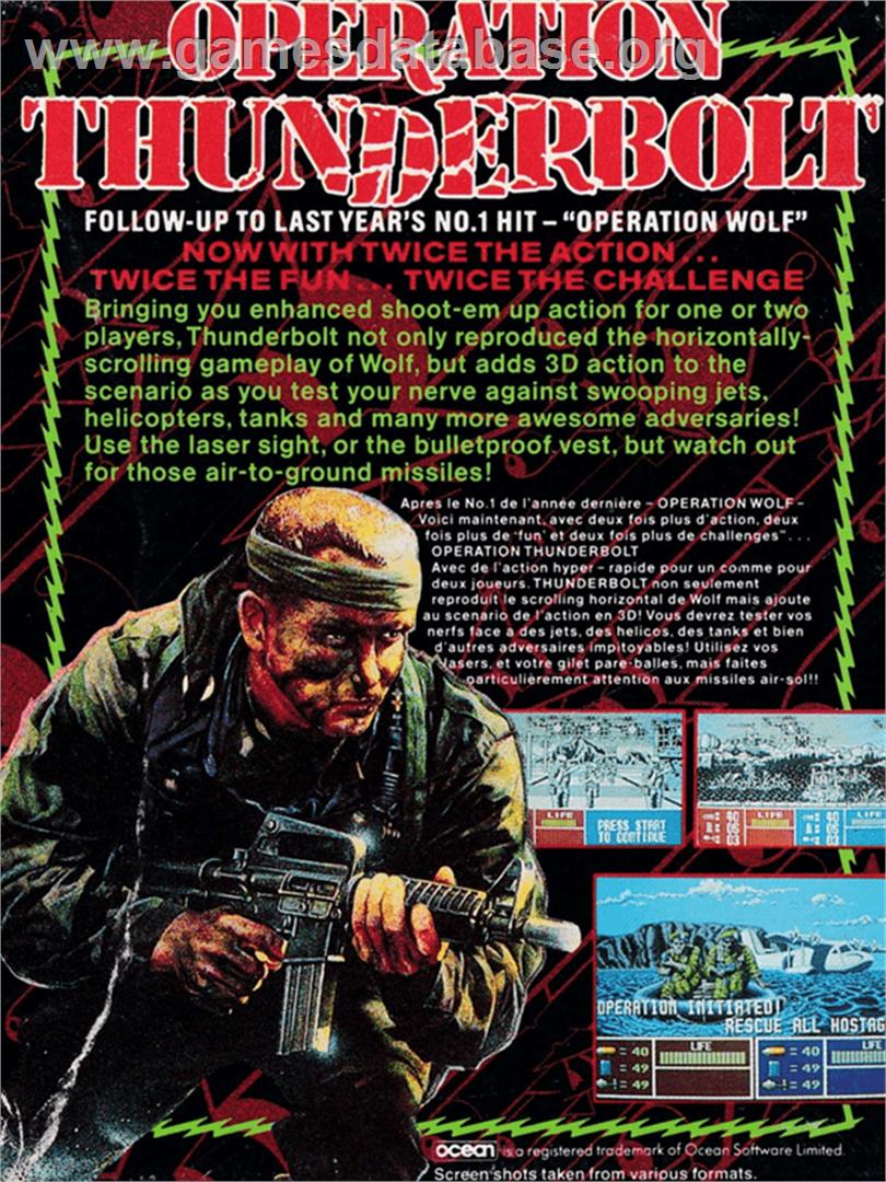 Operation Thunderbolt - Amstrad CPC - Artwork - Box Back