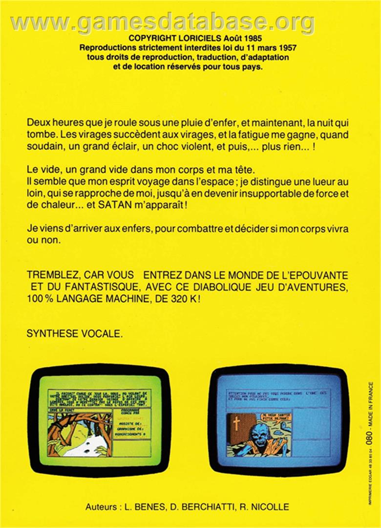 Orphée - Le Voyage Aux Enfers - Amstrad CPC - Artwork - Box Back
