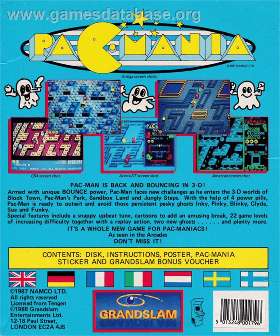 Pac-Mania - Amstrad CPC - Artwork - Box Back