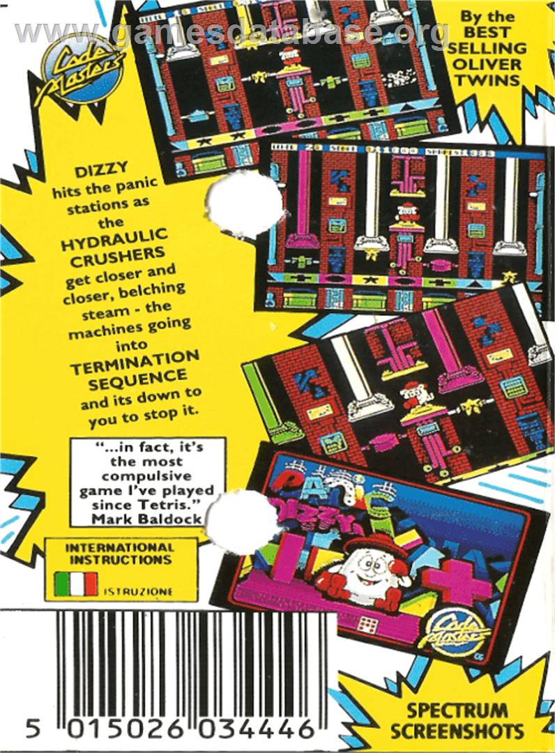 Panic Dizzy - Amstrad CPC - Artwork - Box Back